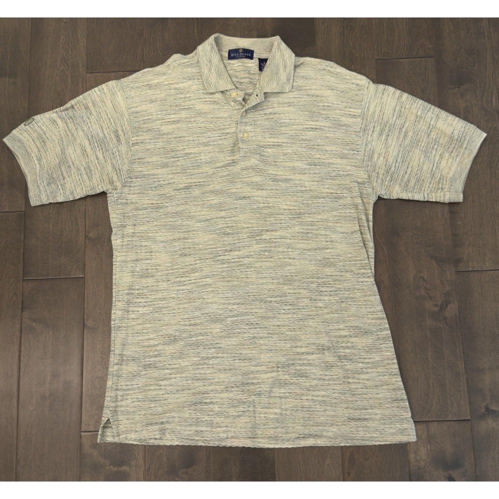 Bill Blass Polo Shirt Premium Mens Size M Short Sleeve Multicolor Geometric Logo